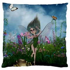 Cute Little Fairy Large Cushion Case (two Sides) by FantasyWorld7