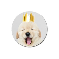 Royal Puppy Yawns Magnet 3  (round) by WensdaiAmbrose