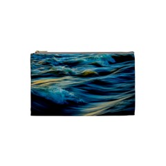 Ocean Waves Cosmetic Bag (small) by WensdaiAmbrose