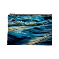 Ocean Waves Cosmetic Bag (large) by WensdaiAmbrose