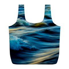 Ocean Waves Full Print Recycle Bag (l) by WensdaiAmbrose