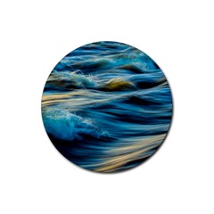 Ocean Waves Rubber Round Coaster (4 Pack)  by WensdaiAmbrose