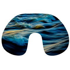 Ocean Waves Travel Neck Pillows by WensdaiAmbrose