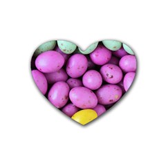 Jelly Beans - Pastel Rubber Coaster (heart)  by WensdaiAmbrose