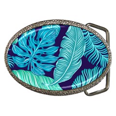 Tropical Greens Leaves Banana Belt Buckles by Mariart