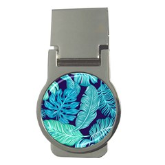 Tropical Greens Leaves Banana Money Clips (round)  by Mariart