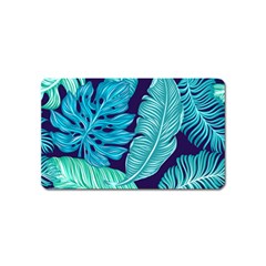 Tropical Greens Leaves Banana Magnet (name Card) by Mariart