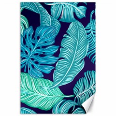 Tropical Greens Leaves Banana Canvas 24  X 36  by Mariart