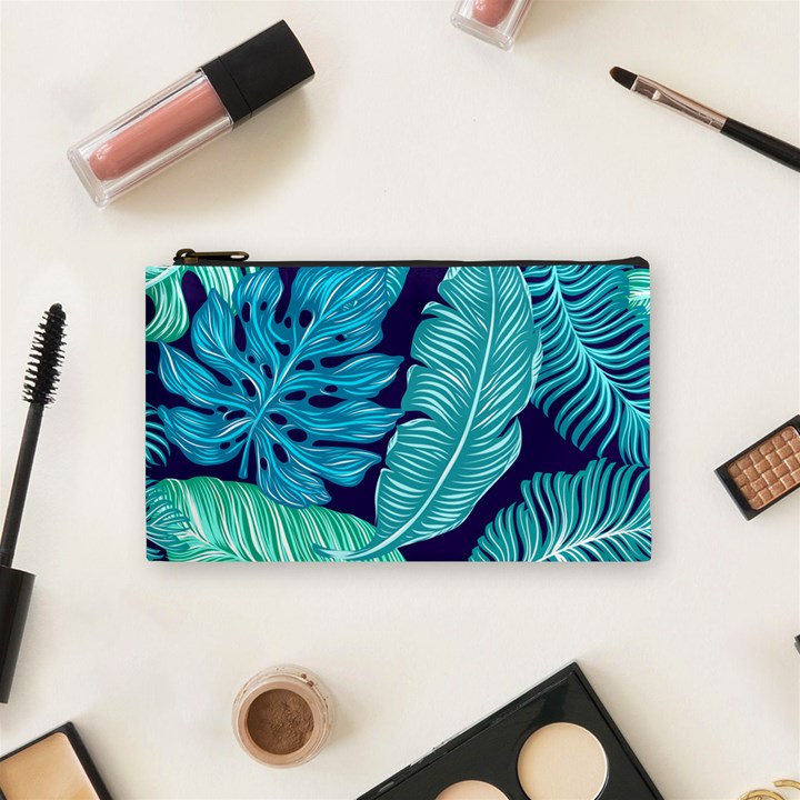 Tropical Greens Leaves Banana Cosmetic Bag (Small)