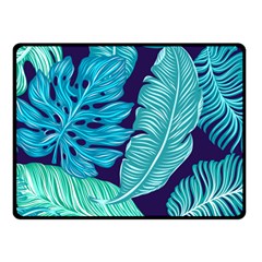 Tropical Greens Leaves Banana Fleece Blanket (small) by Mariart