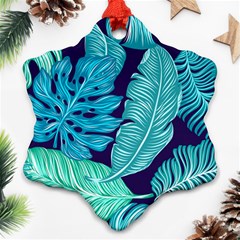 Tropical Greens Leaves Banana Ornament (snowflake) by Mariart