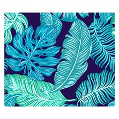 Tropical Greens Leaves Banana Double Sided Flano Blanket (small)  by Mariart