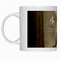 Funny Giraffe With Herats And Butterflies White Mugs