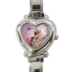 Wonderful Fairy With Feather Hair Heart Italian Charm Watch by FantasyWorld7