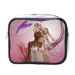 Wonderful Fairy With Feather Hair Mini Toiletries Bag (one Side) by FantasyWorld7