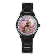 Wonderful Fairy With Feather Hair Stainless Steel Round Watch by FantasyWorld7