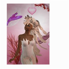 Wonderful Fairy With Feather Hair Large Garden Flag (two Sides) by FantasyWorld7