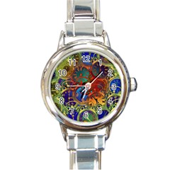 Time Clock Distortion Round Italian Charm Watch by Mariart