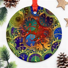 Time Clock Distortion Ornament (round) by Mariart