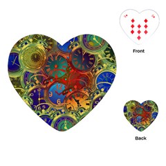 Time Clock Distortion Playing Cards (heart) by Mariart