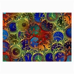 Time Clock Distortion Large Glasses Cloth by Mariart