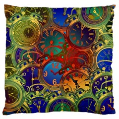 Time Clock Distortion Standard Flano Cushion Case (one Side) by Mariart