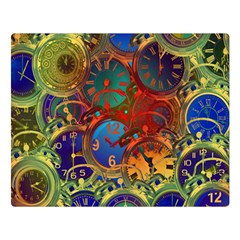 Time Clock Distortion Double Sided Flano Blanket (large) 