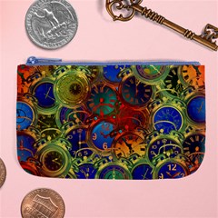 Time Clock Distortion Large Coin Purse by Mariart