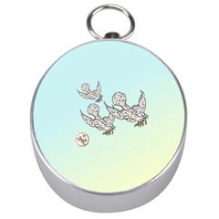 Floral Doves - Colourglide -  By Larenard Silver Compasses by LaRenard