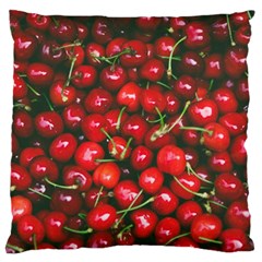 Cherries Jubilee Large Flano Cushion Case (two Sides) by WensdaiAmbrose