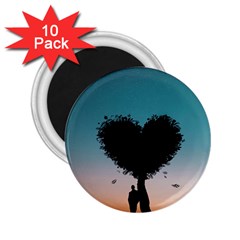 Tree Heart At Sunset 2 25  Magnets (10 Pack)  by WensdaiAmbrose