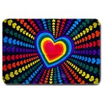 Rainbow Pop Heart Large Doormat  30 x20  Door Mat