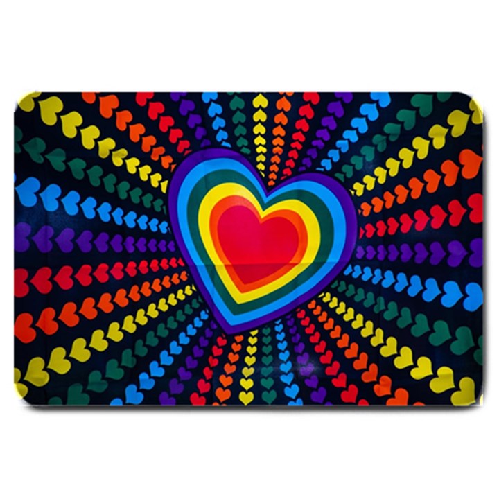 Rainbow Pop Heart Large Doormat 