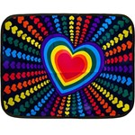 Rainbow Pop Heart Double Sided Fleece Blanket (Mini)  35 x27  Blanket Front