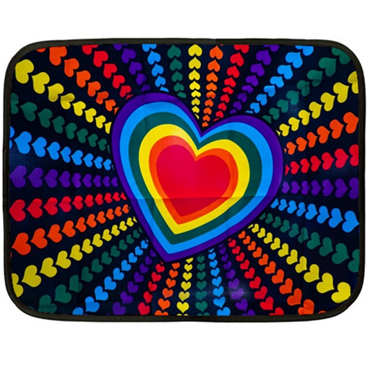 Rainbow Pop Heart Double Sided Fleece Blanket (Mini) 