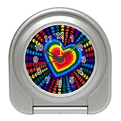 Rainbow Pop Heart Travel Alarm Clock by WensdaiAmbrose