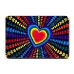 Rainbow Pop Heart Small Doormat  24 x16  Door Mat