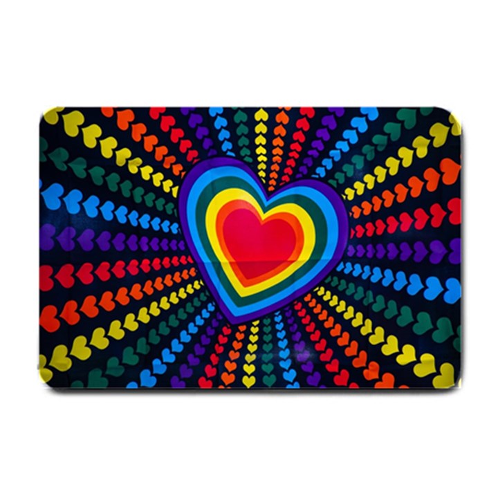 Rainbow Pop Heart Small Doormat 