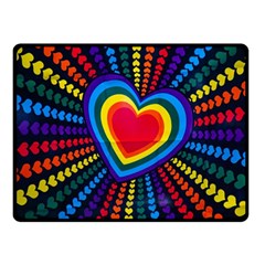 Rainbow Pop Heart Double Sided Fleece Blanket (small)  by WensdaiAmbrose