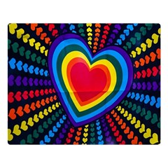 Rainbow Pop Heart Double Sided Flano Blanket (large)  by WensdaiAmbrose