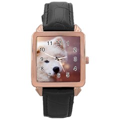 Puppy Love Rose Gold Leather Watch  by WensdaiAmbrose