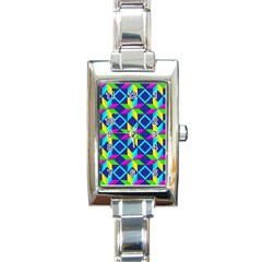 Pattern Star Abstract Background Rectangle Italian Charm Watch by Pakrebo