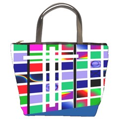 Color Graffiti Pattern Geometric Bucket Bag by Pakrebo