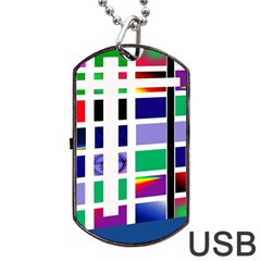 Color Graffiti Pattern Geometric Dog Tag Usb Flash (one Side) by Pakrebo