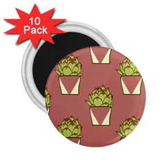 Cactus Pattern Background Texture 2 25  Magnets (10 Pack)  by Pakrebo