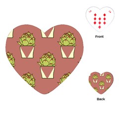 Cactus Pattern Background Texture Playing Cards (heart) by Pakrebo