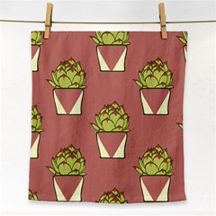 Cactus Pattern Background Texture Face Towel by Pakrebo