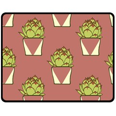 Cactus Pattern Background Texture Double Sided Fleece Blanket (medium)  by Pakrebo