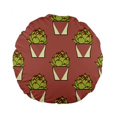 Cactus Pattern Background Texture Standard 15  Premium Flano Round Cushions by Pakrebo