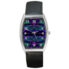 Abstract Pattern Desktop Wallpaper Barrel Style Metal Watch